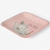 妖精nバードティーパーティーフローラピンクベビーシャワー ペーパープレート (傾斜あり)