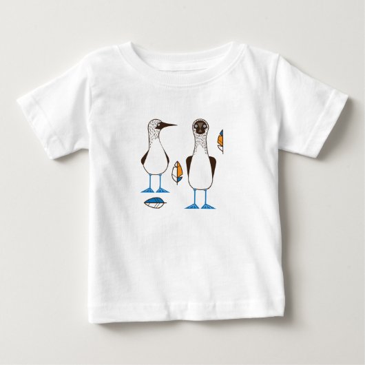 妙な青い足のTシャツ ベビーTシャツ (正面)