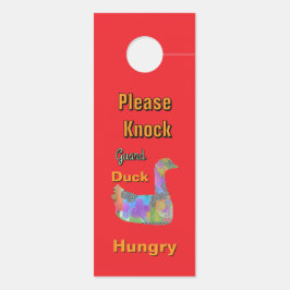 妨げないでください / ノックしてください / ガードダック レッド ドアノブサイン