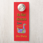 妨げないでください / ノックしてください / ガードダック レッド ドアノブサイン (ノブ)