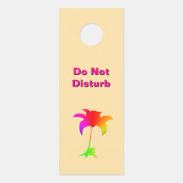 妨げないでください / ノックしてください フローラル ベージュ ドアノブサイン