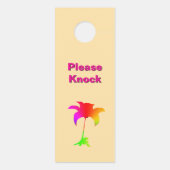 妨げないでください / ノックしてください フローラル ベージュ ドアノブサイン (裏面)