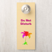 妨げないでください / ノックしてください フローラル ベージュ ドアノブサイン (ノブ)