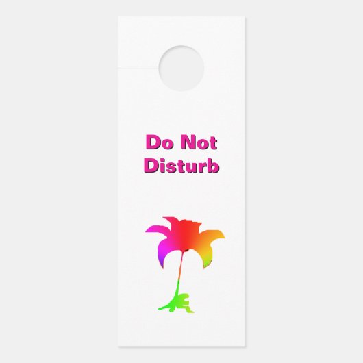 妨げないでください / ノックしてください フローラル ホワイト    ドアノブサイン (正面)