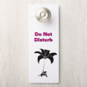 妨げないでください / ノックしてください 黒 花柄 ドアノブサイン (ノブ)