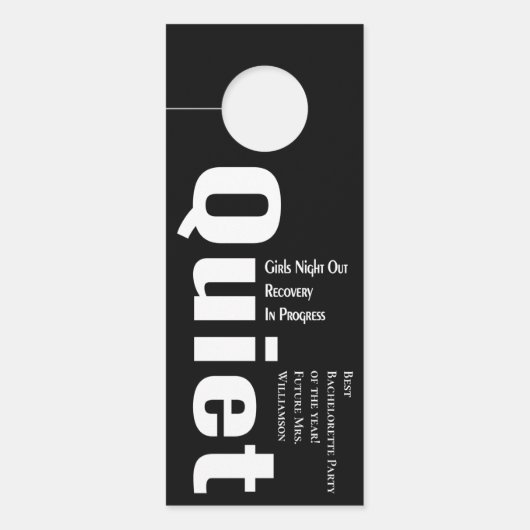 妨げないで クワイエット ブライズビューティーパーティー ブラック ドアノブサイン (正面)