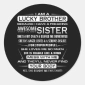 妹おもしろい1.pngからの兄弟のためのクリスマス ラウンドシール (正面)