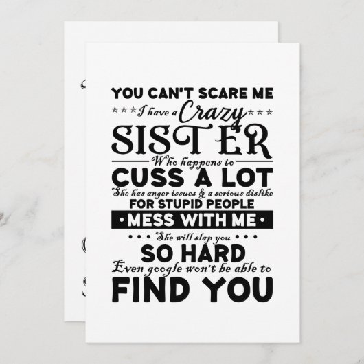 妹がいるのを怖がら熱狂するせない サンキューカード (正面/裏面)