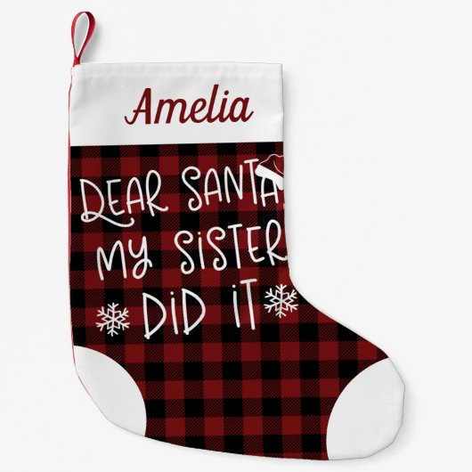 妹がやってくれた 可愛い おもしろい スモールクリスマスストッキング (正面)