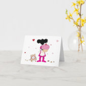 妹がケーキを焼く カード (黄色い花)