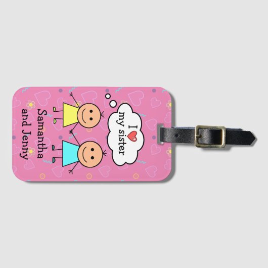 妹が大好きパーソナライズされた ラゲッジタグ (正面横)