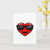 妹が私のバレンタイン ハート サングラス ボーイ ガール カード (黄色い花)