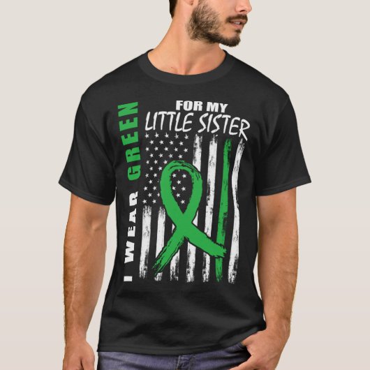 妹と一緒に緑を着て腎臓病の啓発をしよう Tシャツ (正面)