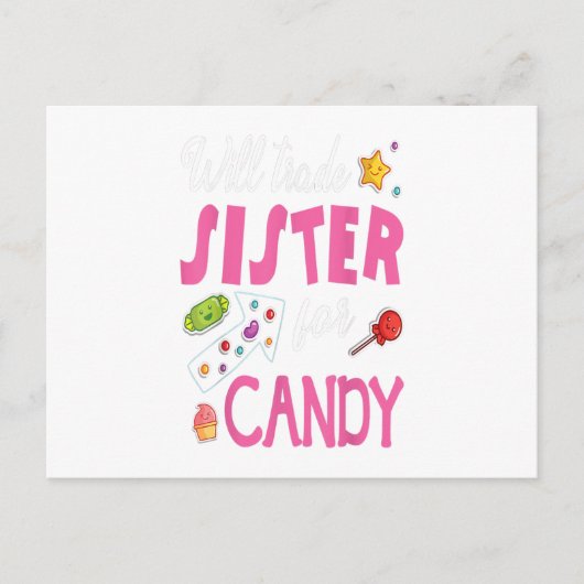 妹と交換でキャンディをくれたらイースターのプレゼントあげる ポストカード (正面)