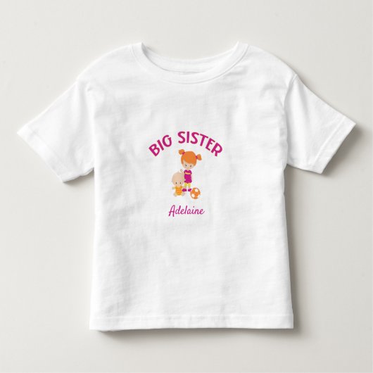 妹と赤ちゃんの弟のパーソナライズ トドラーTシャツ (正面)
