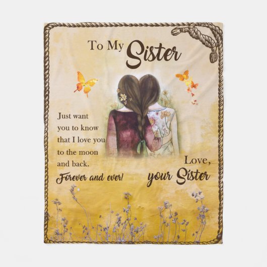 妹にとって永遠にあなたの妹を愛し続ける フリースブランケット (正面)