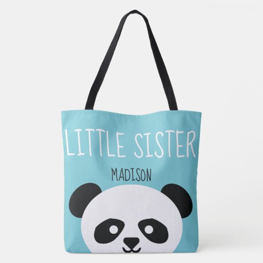 妹のかわいいのパンダくまの顔動物の女の子 トートバッグ (裏面)