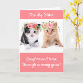 妹のかわいい誕生日 カード (黄色い花)