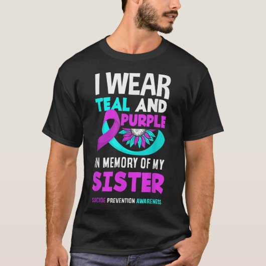 妹のためにテールとパープルを身に着ける 自殺予防 Tシャツ (正面)