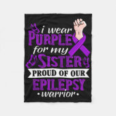 妹のために紫色を身に着けていますてんかんの戦士であることを自覚して フリースブランケット (正面)