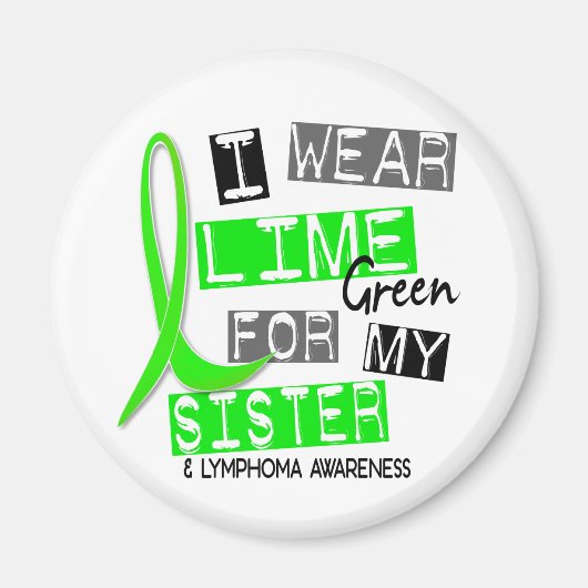 妹のためのリンパ腫I衣服ライムグリーン37 マグネット (正面)