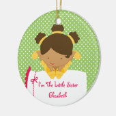 妹のクリスマスのオーナメントの菓子の女の子 セラミックオーナメント (左)