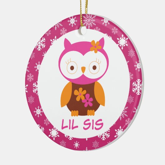 妹のフクロウの兄弟姉妹の記念品のオーナメントのギフト セラミックオーナメント (左)
