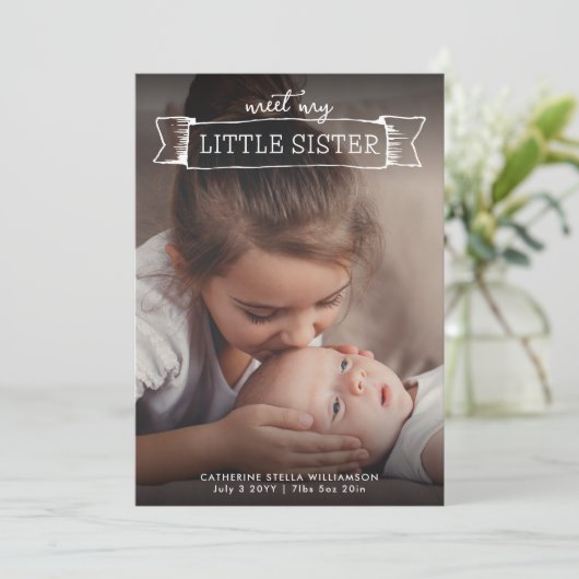 妹の出産のお知らせ2写真 招待状 (スタンド正面)