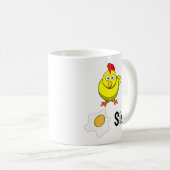 妹の卵に気づくニワトリ コーヒーマグカップ (正面右)