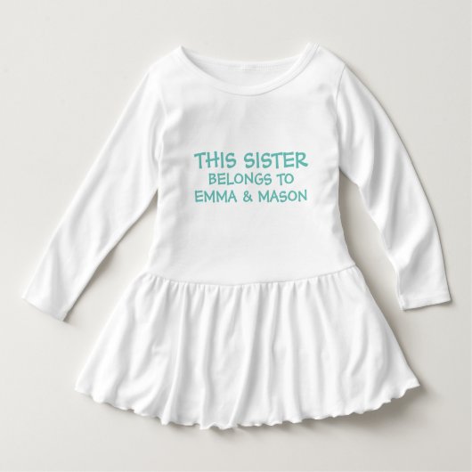 妹の名前に兄妹を追加する ベビーTシャツ (正面)