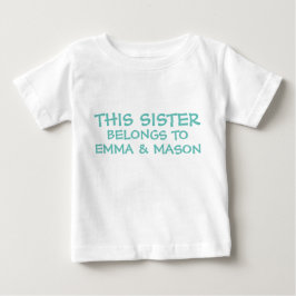 妹の名前に兄妹を追加する ベビーTシャツ