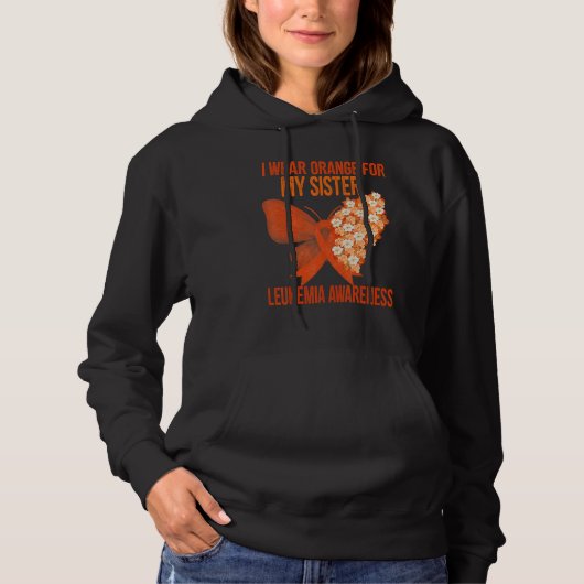 妹の白血病啓発オレンジリボンTシャツ パーカ (正面)