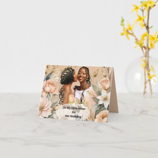 妹の結婚式の日 カード (黄色い花)