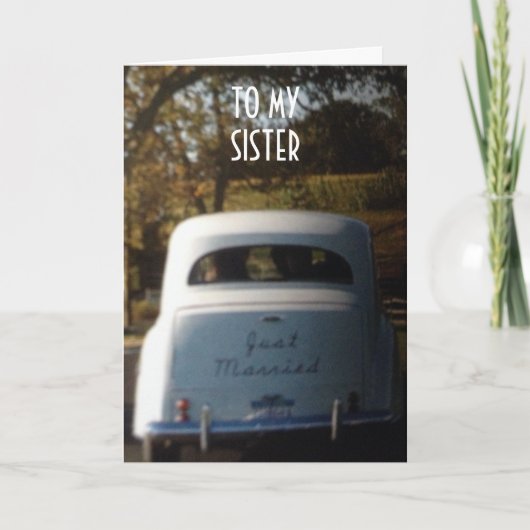 妹の結婚車「たった今結婚しました」 案内状 (正面)