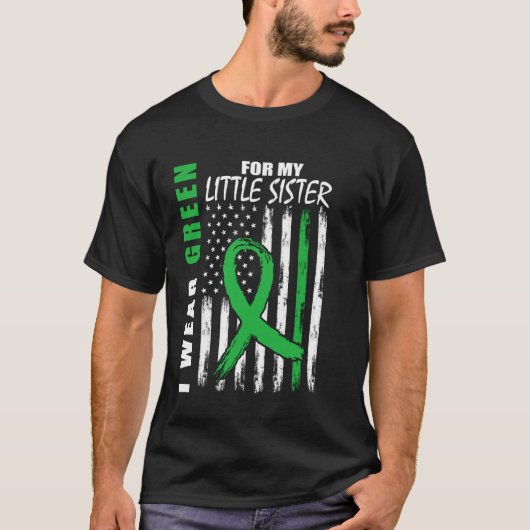 妹の脳性まひ啓発グリーンリボンTシャツ Tシャツ (正面)