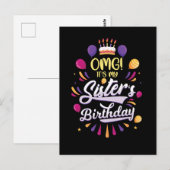 妹の誕生日ケーキ 面白い兄 ポストカード (正面/裏面)