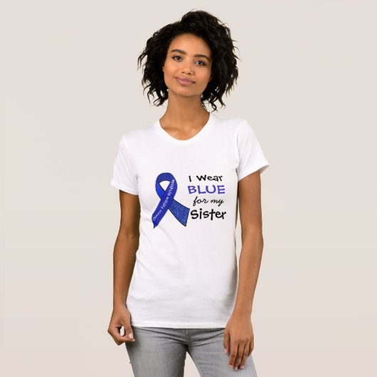 妹のCFSのために青いeを着るTシャツ Tシャツ (正面フル)