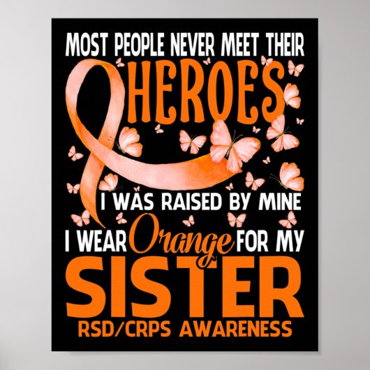 妹のRsd Crps Awaのために私のヒーローI衣服オレンジ ポスター (正面)