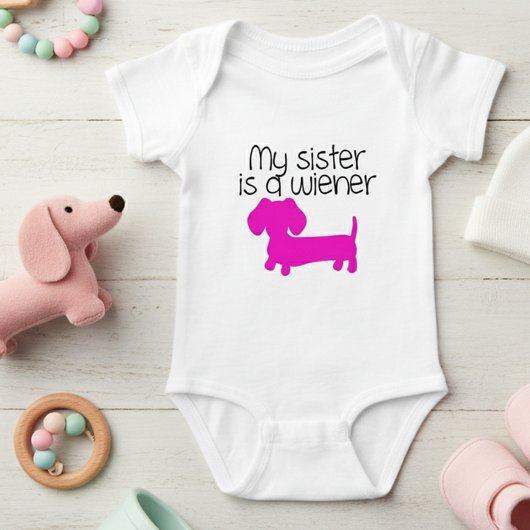 妹はウィーナー（犬の子犬のパピー）だ ベビーボディスーツ