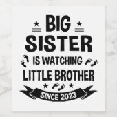 妹は兄気に弟を連れて行く ワインラベル (シングルラベル)