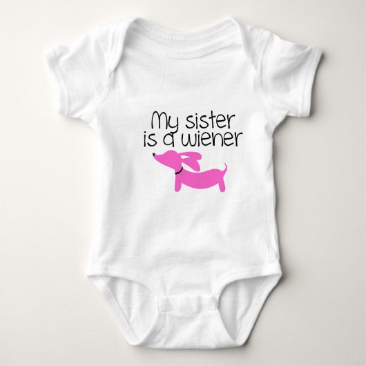 妹は飼い主（犬） ベビーボディスーツ (正面)