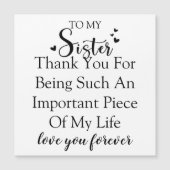 妹よ、私の人生にいてくれてありがとう。 (正面)