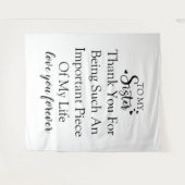 妹よ、私の人生にいてくれてありがとう。 タペストリー (正面(横))