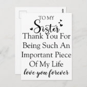 妹よ、私の人生にいてくれてありがとう。 ポストカード (正面/裏面)