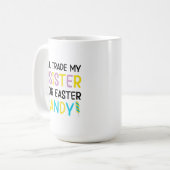 妹をイースターキャンディの子どもと交換する コーヒーマグカップ (正面左)