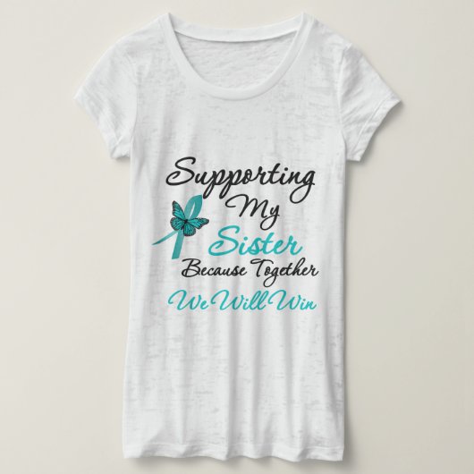 妹を支える卵巣がん Tシャツ (デザイン正面)
