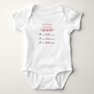 妹チェックリストTシャツ ベビーボディスーツ