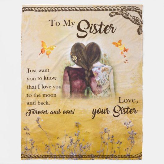 妹パーソナライズされたの毛布に フリースブランケット (正面)