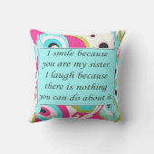 妹ユーモアのある枕 クッション (裏面)