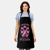 妹思い ピンクリボン 乳がん啓発Tシャツ エプロン (着用した状態)